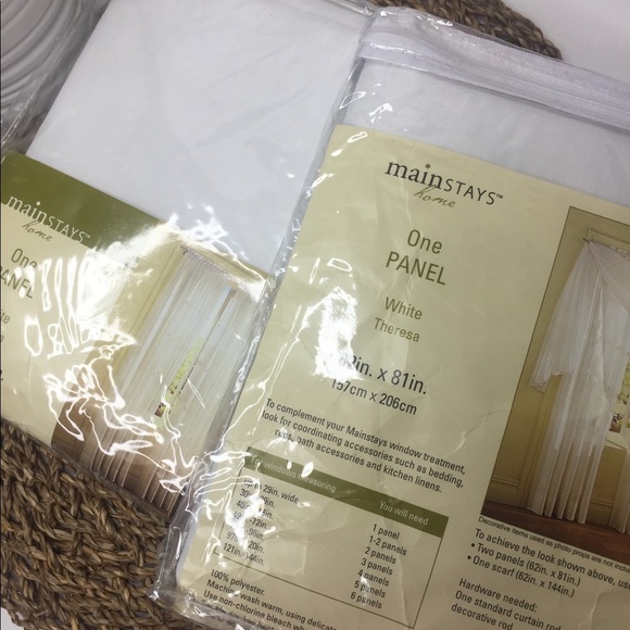 👛[Mainstays] Home White Theresa Panel (2) - Picture 6 of 9